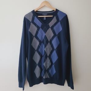 Banana Republic Men's Merino Wool Argyle Sweater